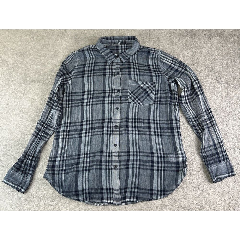 Plaid Button-Up Shirt - Gray
